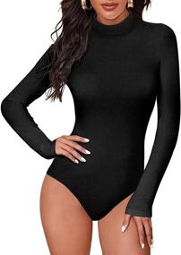 img 2 attached to Black Sleeve Bodysuit Women Turtle