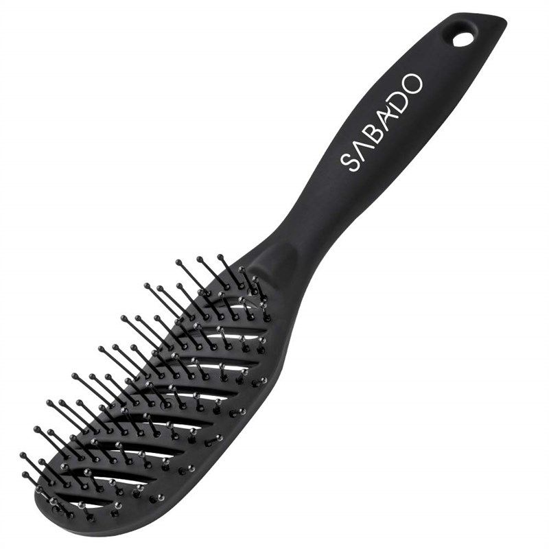 sabado curved styling detangling natural 로고