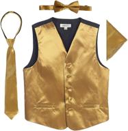 👔 boys' 4-piece satin formal vest set by gioberti logo