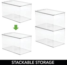 img 1 attached to MDesign Stackable Closet Plastic Storage Storage & Home Organization