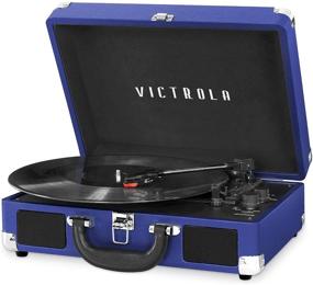 img 4 attached to 🎵 Vintage 3-Speed Bluetooth Portable Suitcase Record Player with Built-in Speakers, Upgraded Turntable Audio Sound, Includes Extra Stylus - Cobalt Blue (VSC-550BT-COB)