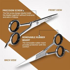 img 1 attached to Silver Professional Barber Hair Cutting Scissors/Shears