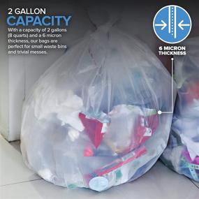 img 1 attached to Stock Your Home 2 Gallon Clear Trash Bags (200 Pack) - Versatile Disposable Plastic Garbage Bags for Various Spaces - Leak Resistant Waste Can Liner for Office, Bathroom, Deli, Produce Section, Pet Waste
