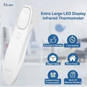 img 3 attached to 🌡️ Professional Non-Contact Thermometer - Digital Infrared Thermometer for All Age Groups, Touch-Free Baby Thermometer with Object and Ambient Temperature Mode, High-Visibility LED Display and Gentle Vibration Alert.