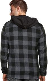 img 1 attached to 👑 Crowns Men's Lightweight Flannel Shirt - Red/Charcoal, Size Large