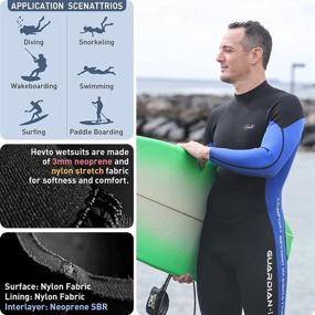 img 2 attached to 🌊 Hevto 3mm Wetsuits for Men &amp; Women - Keep Warm in Cold Water during Scuba Diving and Surfing