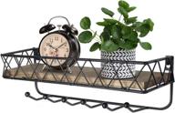 🔑 wall mounted entryway shelf with key hooks and mail holder, decorative metal wire mesh key organizer with shelf for wall, entryway, bathroom (14") логотип