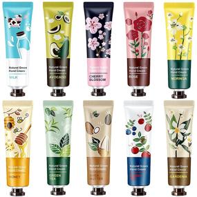 img 4 attached to 🌿 Natural Plant Fragrance Hand Cream for Dry Working Hands - 10 Pack Moisturizing Hand Care Cream Travel Gift Set with Shea Butter and Aloe - 30ml Travel Size Hand Lotion for Men and Women