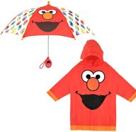 🌂 sesame street kids umbrella and slicker set with elmo design, perfect for toddlers (ages 2-5) logo