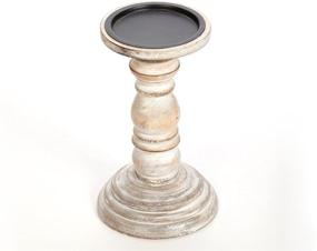 img 1 attached to Hosley 8 Inch High Wood Candle Holder - Distressed Finish Pillar Wax & Flameless Candleholder for Wedding, Home Spa, Reiki, Aromatherapy, Candle Gardens | Perfect Gift Idea (O4)