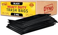 🗑️ 25-count 95 gallon 2 mil black trash bags - individually folded - large trash bags for 96 gallon trash cans - 61w x 68l logo