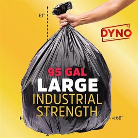 img 3 attached to 🗑️ 25-Count 95 Gallon 2 Mil Black Trash Bags - Individually Folded - Large Trash Bags for 96 Gallon Trash Cans - 61W x 68L