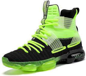 img 4 attached to Top-Rated JMFCHI Basketball Sneakers: High Top Non-Slip Boys' Shoes for Outdoor Excellence