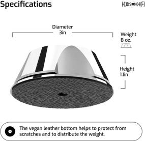 img 1 attached to 🔘 Hudson Hi-Fi SpaceBen Стабилизатор для виниловых пластинок: прочный стабилизатор LP из хрома с защитной кожаной накладкой - вес 8 унций - подходит для любого проигрывателя виниловых пластинок - стильный и эффективный.
