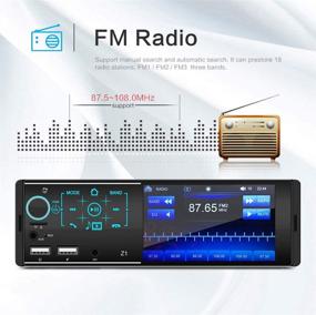 img 2 attached to 🚗 Продвинутый автомобильный стереофонический приемник Single Din с Bluetooth и сенсорным экраном - 4.1" ЖК-радио MP3/MP5, Mirror Link, управление на руле, камера заднего вида.