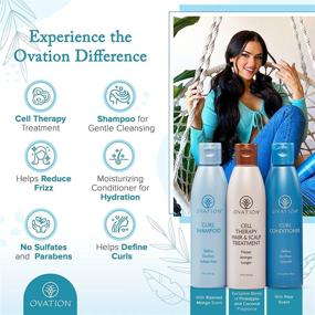 img 1 attached to Ovation Hair Curl Cell Therapy 6 oz System - Enhance Waves and Curls with Curl Shampoo, Conditioner, and Scalp Treatment for Shinier, Softer Hair