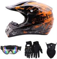 🏍️ sanqing motocross helmet fashion youth adult dirt bike helmet unisex-adult dirt bike off-road mountain bike motorcycle helmet dot approved (gloves goggles face shield) 4pcs set: ultimate safety and style package for dirt bike enthusiasts logo