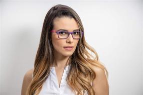 img 2 attached to 👓 Stylish Blue Light Blocking Reading Glasses for Men and Women (Purple/Fuchsia, 2.50 Strength)