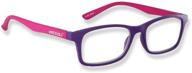 👓 stylish blue light blocking reading glasses for men and women (purple/fuchsia, 2.50 strength) logo