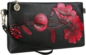 img 4 attached to WILD WORLD Leather Wristlet Fashion Women's Handbags & Wallets for Wristlets