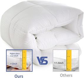 img 1 attached to Enhance Your Sleep with the Vonabem Queen Size Extra Thick Cooling Mattress Topper, 400TC Cotton Fabric Quilted Fitted - Classic White Mattress Pads for 8-21 Inch Deep Pocket Mattresses