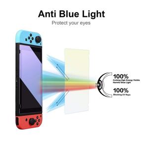 img 3 attached to Pavoscreen Nintendo Switch Screen Protector - Anti-Blue Light Glass, UV Light Blocking, Eye Fatigue Reduction & Strain Screen Filter for 2017 Nintendo Switch