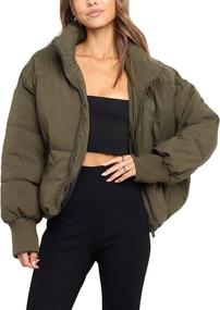 img 4 attached to LianLive Womens Cropped Oversized Black M