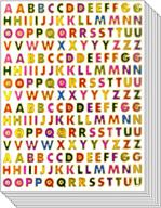 🌈 a to z little stickers: colorful alphabet letters in glitter metallic foil for diy scrapbooking - 0.6cm high, self-adhesive - 10 sheets logo