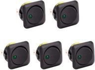 🚦 esupport 25mm car boat round dot green led light rocker toggle switch 12v 25a - pack of 5: dash board on off switch for enhanced control logo