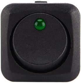 img 2 attached to 🚦 ESUPPORT 25mm Car Boat Round Dot Green LED Light Rocker Toggle Switch 12V 25A - Pack of 5: Dash Board ON Off Switch for Enhanced Control