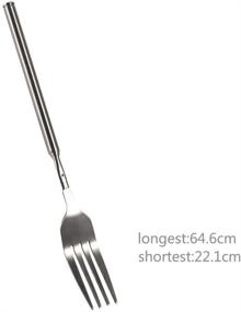 img 1 attached to 🍴 Extendable BBQ Telescopic Dinner Fork - Ideal for Fruits, Desserts, and Long Handle Cutlery - Extends up to 25 Inches