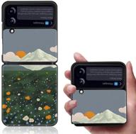 🌺 yatchen luxury leather case: beautiful landscape painting for samsung galaxy z flip 3 (flower design) logo