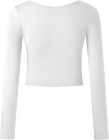 img 3 attached to KLOTHO Lightweight Yoga Crop Tops: Slim Fit, Long Sleeve Workout Shirts for Women - Stay Comfortable and Trendy during Exercise