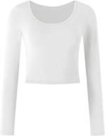 klotho lightweight yoga crop tops: slim fit, long sleeve workout shirts for women - stay comfortable and trendy during exercise logo