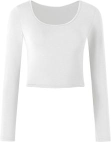 img 4 attached to KLOTHO Lightweight Yoga Crop Tops: Slim Fit, Long Sleeve Workout Shirts for Women - Stay Comfortable and Trendy during Exercise