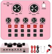 massive 40% discount on clearance bluetooth v8 sound card with 3 model voice changer - pink logo