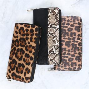 img 3 attached to Animal Print Zip Around Wallet Women's Handbags & Wallets and Wallets