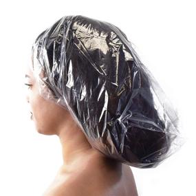 img 3 attached to 💦 ADAMA Disposable Shower Conditioning Caps - Large Size for Processing & Voluminous Hair – 10 Clear Caps for Protecting Long Hair Styles, Curls, and Natural Hair