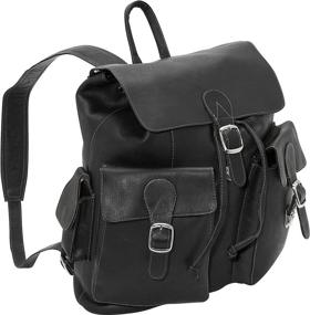 img 1 attached to 🎒 Piel Leather Saddle Backpack with Buckle Flap - Versatile Backpacks Ideal for Casual Daypack Use