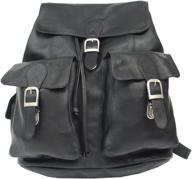 🎒 piel leather saddle backpack with buckle flap - versatile backpacks ideal for casual daypack use logo