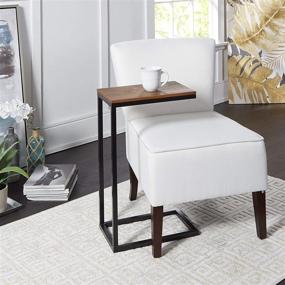 img 2 attached to 🌟 Modern Black and Wood Silverwood Side Table: Enhancing your space with elegance