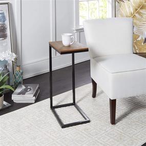 img 3 attached to 🌟 Modern Black and Wood Silverwood Side Table: Enhancing your space with elegance