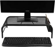 black metal mesh mind reader monitor stand - riser for computer, laptop, desk, and imac logo