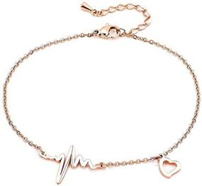 img 2 attached to 🎁 NanMuc Handmade Dainty Anklet: Rose Gold Plated with Anchor, Butterfly, Cross, Heartbeat Beads - Adjustable Foot Chain for Stylish Women: A Perfect Girlfriend, Friendship Gift