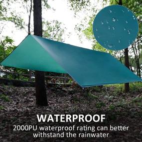 img 2 attached to Stay Dry & Adventurous with Gorich 10 X 10 Waterproof Camping Hammock Rain Fly Hammock Camping Tarp - Your Ideal Hammock Tent Rain Cover, Complete with Stakes, Ropes, and Tensioners!