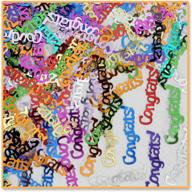 🎉 beistle multicolor congrats cutout plastic confetti - 1 pack / 0.5oz logo