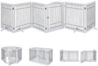 🐾 unipaws 6 panels extra wide freestanding walk through dog gate: pet playpen with foldable stairs barrier for dogs and cats - indoor use only logo