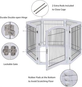 img 1 attached to 🐾 Unipaws 6 Panels Extra Wide Freestanding Walk Through Dog Gate: Pet Playpen with Foldable Stairs Barrier for Dogs and Cats - Indoor Use Only