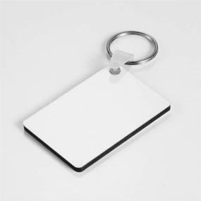 img 2 attached to 🔑 20 Pieces of MDF Board Sublimation Blanks Keychains for DIY Christmas Ornaments & ID Tags - 2021 Heat Transfer Sublimation Keyrings Charms