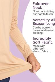 img 1 attached to 👚 Ultra-Soft Stretchy Long Sleeve Turtleneck in Poly Spandex